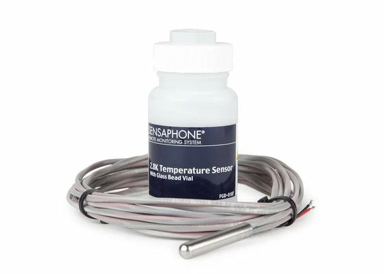 Sensaphone 2.8K Temperature Sensor In Glass Bead Vial With Teflon Cable